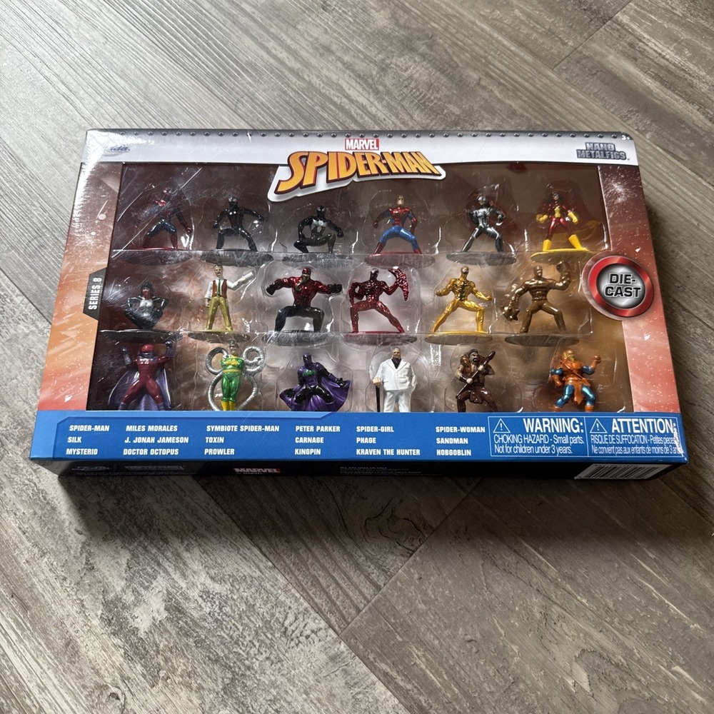 Jada Marvel Spider-Man Nano MetalFigs (18) Die-Cast Figures Series 8  NEW IN BOX